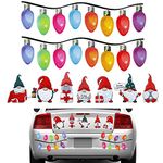 29pcs Christmas Reflective Car Magnetic Decor Stickers Set Santa Colorful Light Bulbs Stickers with Magnetic Wires for Xmas Holiday Car Refrigerator Decoration (Set2#)