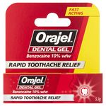 Orajel Dental Gel for Rapid Toothpain Relief - Benzocaine 10% w/w, Fast-Acting Dental Pain Relief Formula, 5.3g