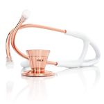 MDF Classic Cardiology Dual Head Stethoscope - with Stainless Steel Chestpiece and Headset - Rose Gold/White (MDF797RG-29)