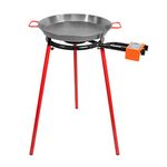 Machika Mediterraneo Paella Pan Set with 14 Inch Burner, 16 Inch Carbon Steel Outdoor Pan and Legs Imported from Spain (10 Servings)