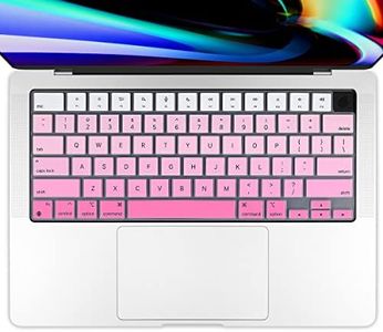 Batianda for MacBook Pro 14 inch A2779/A2442 & 16 inch A2780/A2485 2023 2021 Release M2 M1 Pro/Max Chip Premium Ultra Thin Waterproof Gradient Color Keyboard Cover for M2 MacBook Air 13, White to Pink