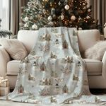 Christmas Blanket - Stylish and Cute Christmas Snow Blanket and Throw - Christmas Decor for Bedroom or Living Room - Soft and Plush - 50 x 60