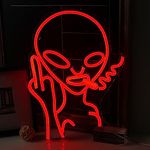 SIGNSHIP Alien Neon Lights for Wall Decor USB Decorative Led Neon Signs Novel Red Alien Neon Signs for Home Kids Room, Bar, Club, Bedroom, Party