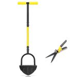 Byhagern Professional Lawn Edger Tool, Heavy Duty Steel Half Moon & Saw-Tooth Blade for Clean Borders, Long Handle Reduces Back Strain, Manual Edger Ideal for Garden Edges, Sidewalks, Flower Beds