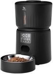 Petory Automatic Cat Feeder - 6 Meals Automatic Cat Food Dispenser with Slow Feeding for Cats and Small Dogs, Dual Power Supply Including Desiccant Bag