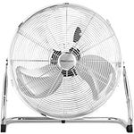 Pro Breeze® 20" Chrome Gym Floor Fan with 3 Speeds and Adjustable Fan Head, Standing Metal Pedestal Fan with Powerful Circulation