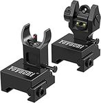 Feyachi S27 Flip Up Sights - Fiber Optic Iron with Red and Green Dot Backup Sight Set for Picatinny Rail