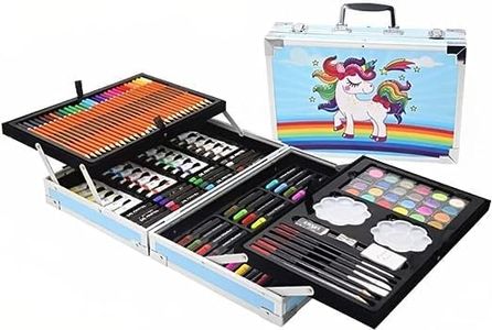 Massive Artist Color Set Unicorn Color Box with Multiple Coloring Kit, Professional Drawing Color Pencils, Water Colors, Oil Pastel, Sketches, and Acrylic Paint Brush for Art Craf (Pack of 1)