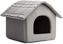 Hollypet Cozy Pet Bed House, Warm Cave Sleeping Bed Puppy Nest for Small Dogs and Cats, Light Gray