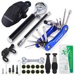 COZYROOMY Bike Tyre Repair Kit - Bike tool kit with 210 Psi Mini Pump 10-in-1 multi-tool（With chain breaker）, 3 in 1 Tyre Levers &Tire patch, 1 saddle bag. 6 month warranty