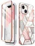 i-Blason Cosmo Series Case for iPhone 14 Plus 6.7 inch (2022 Release), Slim Full-Body Stylish Protective Case with Built-in Screen Protector (Marble)