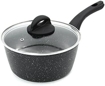 Blackmoor 65820 Classic 20cm Saucepan with Tempered Glass Lid/Non-Stick Coating/Cool Touch Handle/Suitable for Induction, Gas & Electric Hobs/Black Colour