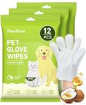 PawSono Dog Wipes Gloves 36 Pack, Extra Large Pet Cleaning Glove Wipes for Dogs & Cats, Deodorising No Rinse Cat Grooming Washing Wipes for Paws, Bum, Ears, Eyes, Fur & Butt, Bathing Travel Friendly