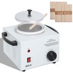 Electric Wax Warmer Machine for Body Hair Removal Hot SPA Aluminum Heater with Wooden Wax Sticks-Single Pot