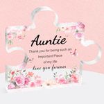 Auntie Gifts, Auntie Birthday Gifts - Decorative Acrylic Block Puzzle 3.9x3.3 inch, Best Auntie Gifts from Niece Nephew, Gifts for Auntie Aunt Mothers Day Birthday Christmas