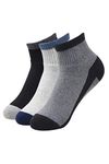 BALENZIA Men's Cushioned High Ankle Sports/Gym Socks (Free Size) Made with 100% Cotton & Spandex. Pack of 3 (Multicolour) | Terry/Towel Ankle Socks for Men.