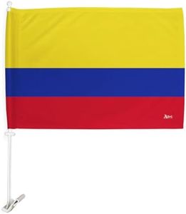 Breeze Decor Copa America 2024 Colombia Car Flag Bandera Para Carros De Colombian Window Clip Pole FIFA Sports Fan Gifts World Cup 2026 Football Poster Soccor League, Patriotic Decorations Made in USA