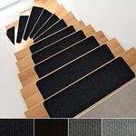 iCustomRug Indoor Outdoor Non-Slip Stair Treads, Set of 14, Safety Grip for Children, Animals and Elders. 8.5" x 30" in Black