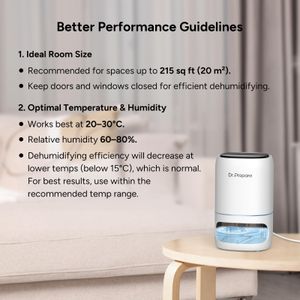 DR.PREPARE Dehumidifier 1000ml – Compact Moisture Absorber, White