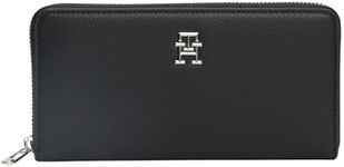 Tommy Hilfiger Women'Sth Essential Sc Large Za Wallets, Black, One Size