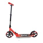 Zinc Cruise Folding Scooter - Red & Black, Commuter Scooter with Lightweight Aluminium Frame, Adjustable Height - Foldable Big Wheeled Scooter ABEC 7 Bearings - Carries Up To 100kg