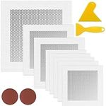 VEGCOO 12 Pcs Drywall Repair Kit, 4/6/8 Inch Self Adhesive Fiberglass Mesh Wall Repair Patches with Scraper&Sandpaper for Ceilings Drywall, Wall Hole, Aluminum Wall