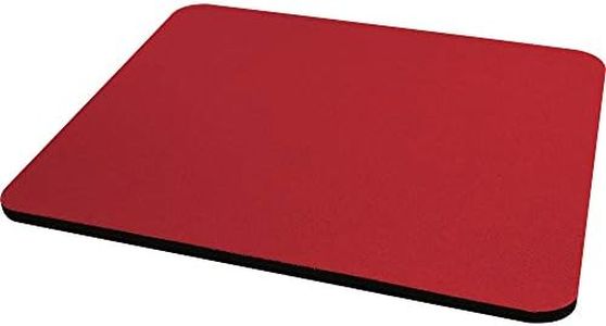 Fellowes tappetino mouse in gomma con base antiscivolo, superficie in poliestere resistente, mouse pad realizzato al 50% con materiale riciclato, dimensioni 18,6 x 22,4 x 0,6 cm, colore rosso