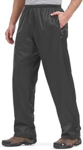 mosingle Men's Waterproof Trousers Breathable Rain Overtrousers Windproof with Zip Pockets, Rain Over Pants for Golf Hiking Outdoor Fishing Cycling #1088-Black-XXL