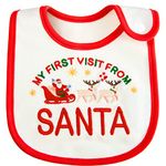 SATINIOR Christmas Baby Bibs It's My First Christmas Baby Feeding Bib First Christmas Baby Gifts for Boy Girl Babies Newborns Toddlers (Cute)