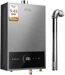 APUS Tankless Water Heater Natural Gas, Up to 5.43 GPM, Indoor Tankless Water Heater, 120,000 BTU on Demand Instant Hot Water Heaters with Smart Digital Display,Space Gray
