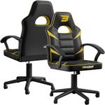 BraZen Office Gaming Chair for Adults - Computer Gaming Chair - Gaming PC Chair - Yellow Gaming Chair - Mid Back Small Gaming Chair - Computer Chairs - PC Gaming Chair Kids - Valor (Yellow)