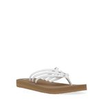 Sanuk Women's Yoga Sandy Flip-Flop, Tan/White, 9