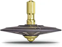 Plexity Labs UFO Tops - Shag Harbour - Metal Spinning Top - Inspired by The 1967 Shag Harbour, Nova Scotia UFO Incident - Titanium UFO with Solar Yellow Power Core™
