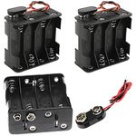 MKBKLLJY 3Set 8 x 1.5V AA Thicken Battery Holder 12V with I Type Wired Battery Clip Standard Snap Connector Battery Snap Connector Kit,with leads wires,for DIY and dc equipment