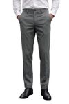Louis Philippe Men's Regular Mid Rise Pants (Lptfmrgbn67334_Charcoal