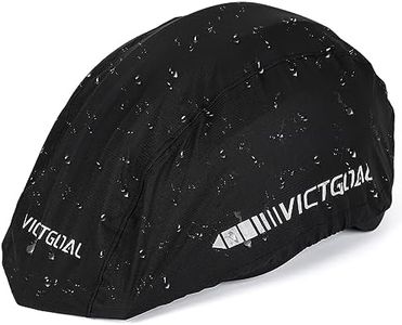 VICTGOAL Bike Helmet Cover with Reflective Stripes Waterproof Windproof Bicycle Helmets Rain Covers for Mountain Road Bike Cycling (Black)
