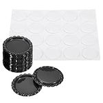 PATIKIL 1 Inch Flat Decorative Bottle Caps, 20 Set Craft Bottle Pendant Trays Double Sides Printed with Clear Resin Stickers for DIY Craft, Black