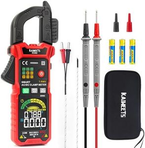 KAIWEETS Smart Digital Clamp Meter with D-Shaped Jaws, Clamp Multimeter with Inrush Current Function, Auto-ranging Amp Meter Built-in HD Color Screen, Measures AC/DC Current Voltage Temperature NCV