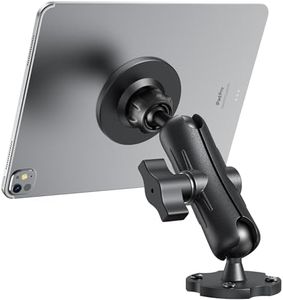 Keuvirya Magnetic Aluminum Tablet Mount for Truck, Heavy Duty Tablet Holder for Car, iPad Holder for Truck Dashboard/Wall/Boat, Fits 4.7"-12.9" Tablets/iPad Pro/Mini/Phones/RAM B Size 1" Ball