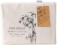 Park Avenue 500 Thread Count Natural Bamboo Cotton Bed Sheet Set, Split King, Dove