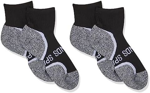 Bonds Men's Ultimate Comfort Quarter Crew Socks - 2 Pack, Black (2 Pack), 6-10 / Medium