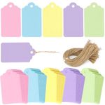 HAKACC 120PCS Gift Tags with String, Personalised Blank Labels Paper Tags for Homemade Goodies Baby Shower Wedding