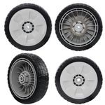 CheeMuii 4 Pack Lawn Mower Wheels Set 2 Rear Wheels Charger for 42710-VE2-M02ZE and 2 Front Wheels Charger for 44710-VL0-L02ZB