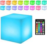 YATOSEEN Cube Lamp Portable Night Light, USB Rechargeable Table Lamp, IP68 Waterproof Dimmable 16 Color LED Timed Mood Light with Remote Control for Bedroom Camping Restaurant Party Bar Swimming Pool