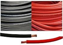 WINDYNATION 2 AWG 2 Gauge Red and Black Welding Lead & Car Battery Copper Cable Wire - Car, RV, Inverter, Solar, Battery