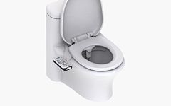 KLEENMAC KB100DCA-B Non Electric Toilet Bidet attachment with self cleaning nozzle specially designed for women with dual nozzles and 1/2" Improved brass T-Junction with White tube 100cm