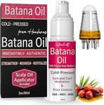 Raw Batana Oil for Hair Growth with Scalp Applicator – 100% Pure Honduran aceite de batana, Cold-Pressed & Unrefined – Hair Thickening Oil for Stronger Roots, Less Shedding & Fast Regrowth – 2oz