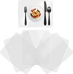 Greengoal Washable Clear Placemats, Plastic Table Placemats, Translucent Table Mats - for Dining Table Heat Resistant Non-Slip Kitchen Table Mats Dining (Set of 6)