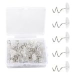 Tabanzhe 50 PCS Twist pins,Clear Upholstery Twist Pins,Bed Skirt Pins,Fasteners Pins for Slipcovers Mattresses Bedskirts Headliner Repairing Loose Drapery Craft