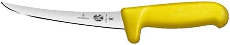 Victorinox Fibrox Curved Narrow Blade Boning Knife, Yellow, 5.6608.15M